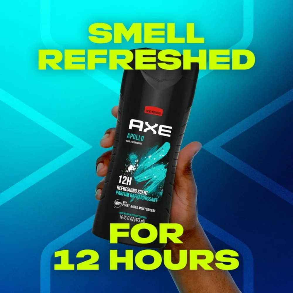 Axe  2  Pack Body Wash Apollo, 16 Oz each
